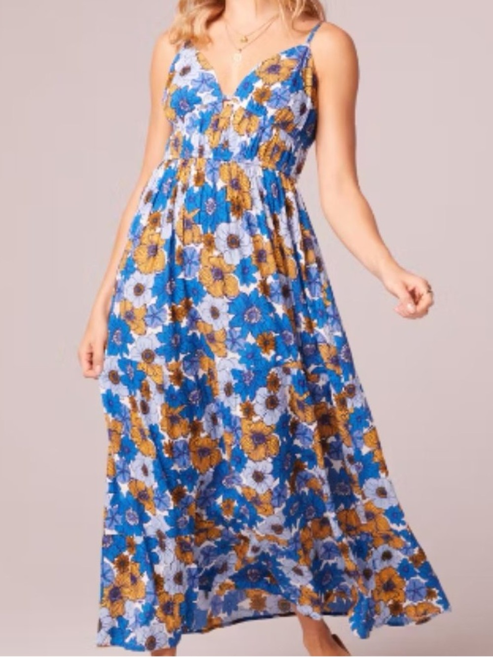 BOG Collective Royal Blue Floral Maxi Summer Dress - Never Worn!